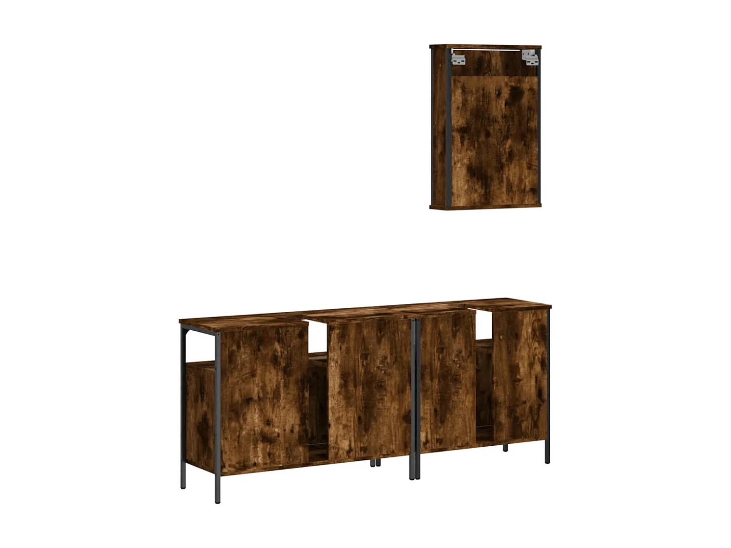 Ensemble de meubles de salle de bain 3 pcs Chêne fumé