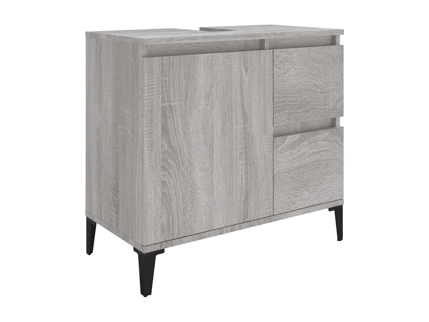 Ensemble d'armoires de salle de bain 3 pcs sonoma gris