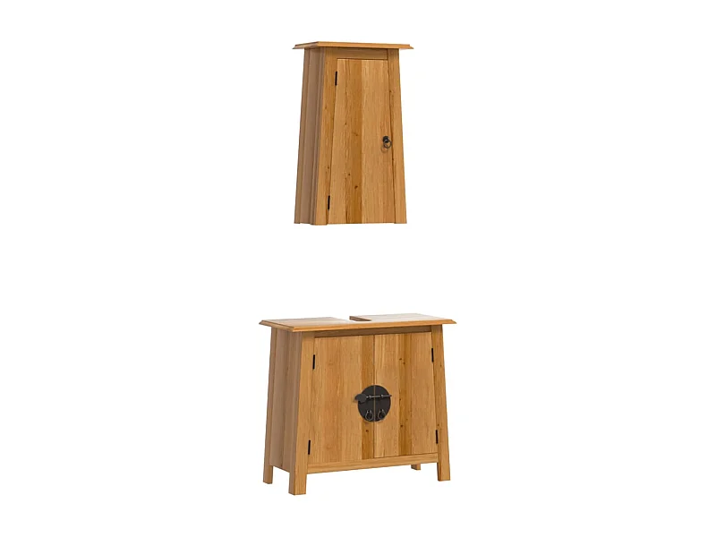 Ensemble de meubles de salle de bain 2 pcs bois de pin massif