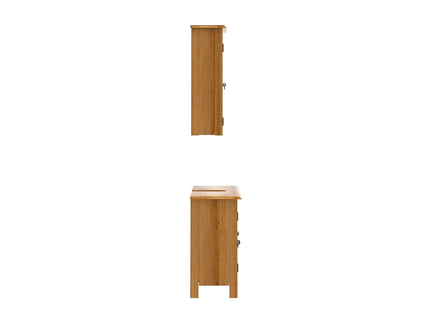 Ensemble de meubles de salle de bain 2 pcs bois de pin massif