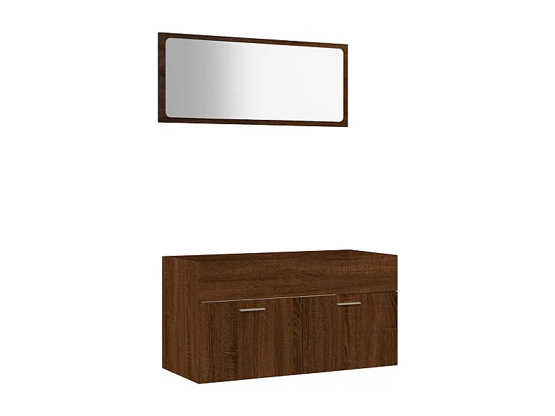 Ensemble de meubles de salle de bain 2 pcs Chêne marron