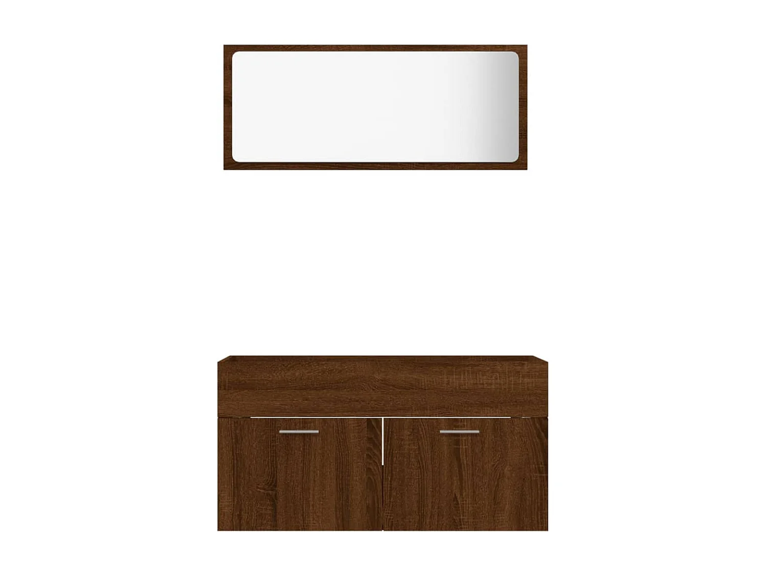 Ensemble de meubles de salle de bain 2 pcs Chêne marron