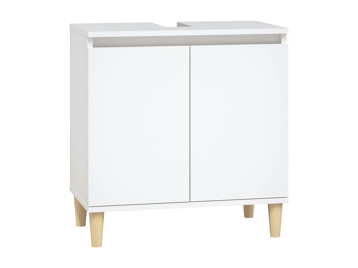 Ensemble de meubles salle de bain 3 pcs blanc bois d'ingénierie