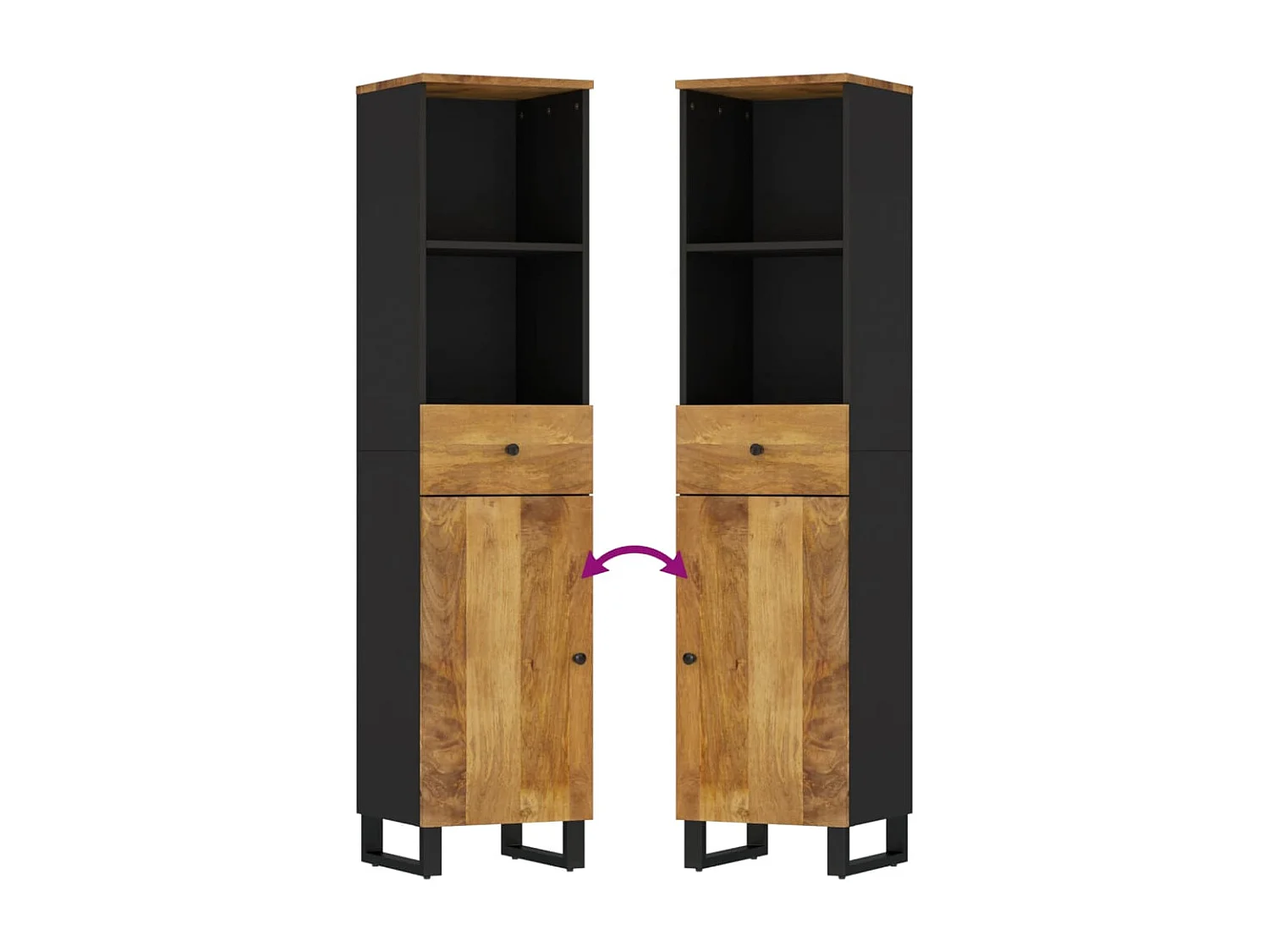 Ensemble de meubles de salle de bain 3 pcs bois manguier massif