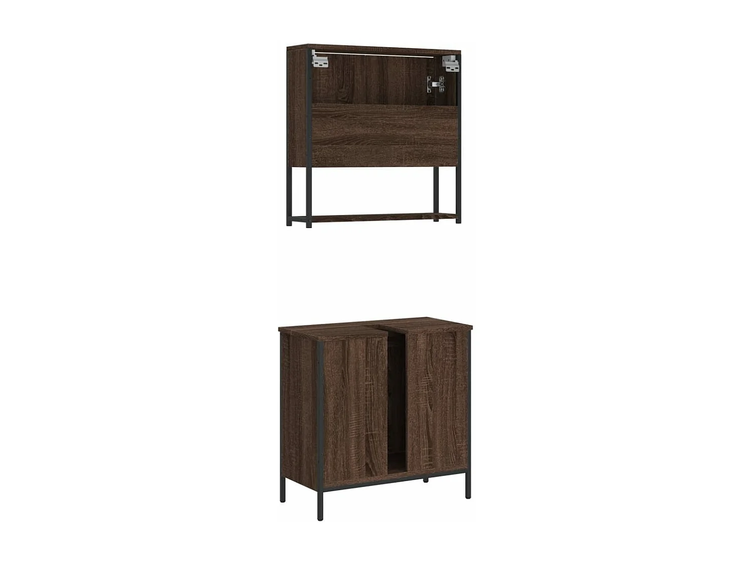 Ensemble de meubles de salle de bain 2 pcs Chêne marron