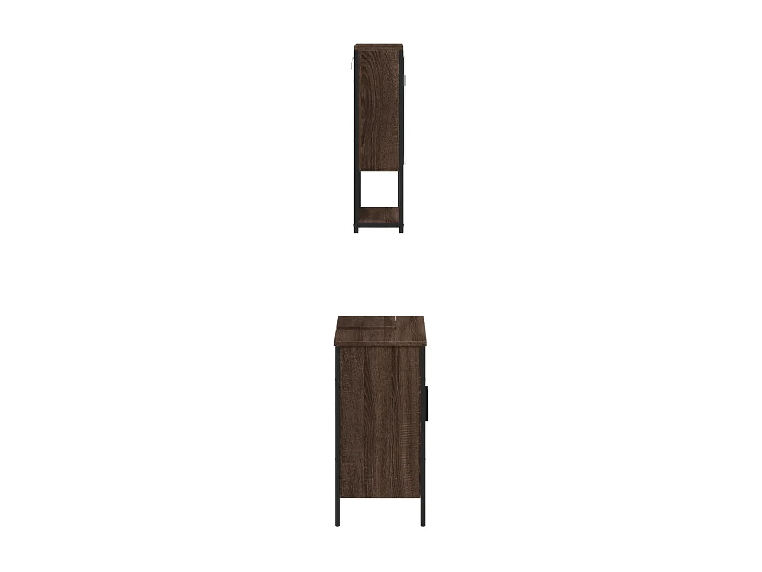 Ensemble de meubles de salle de bain 2 pcs Chêne marron