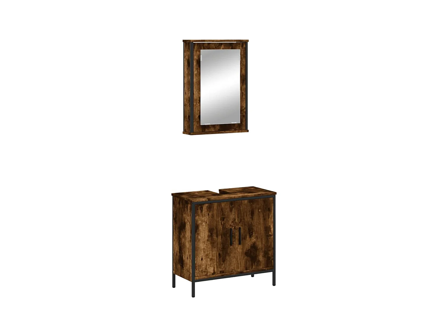 Ensemble de meubles de salle de bain 2 pcs Chêne fumé