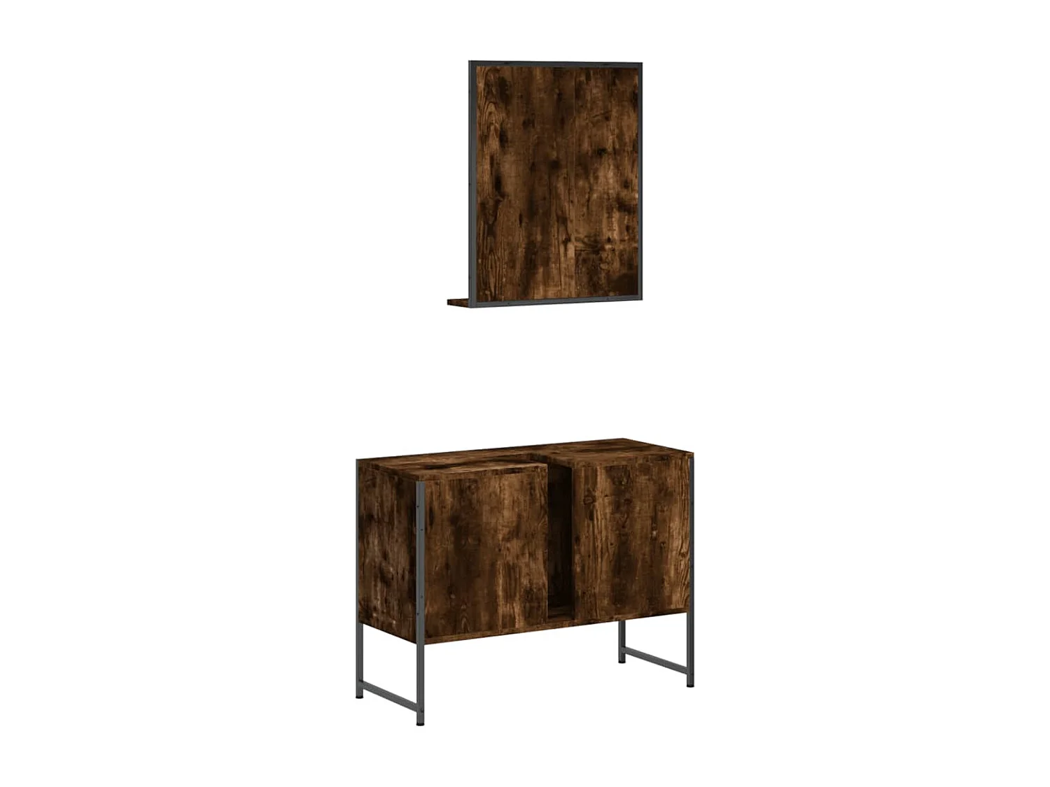 Ensemble d'armoires de salle de bain 2 pcs chêne fumé