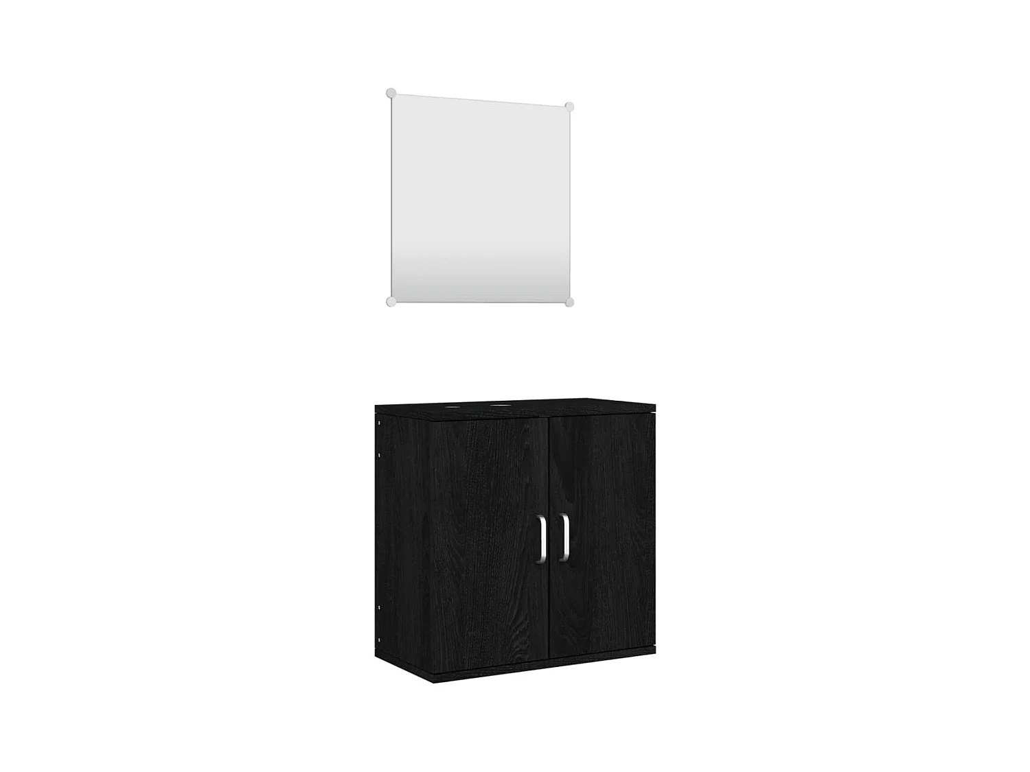 Ensemble de meubles salle de bain 2 pcs noir bois d'ingénierie