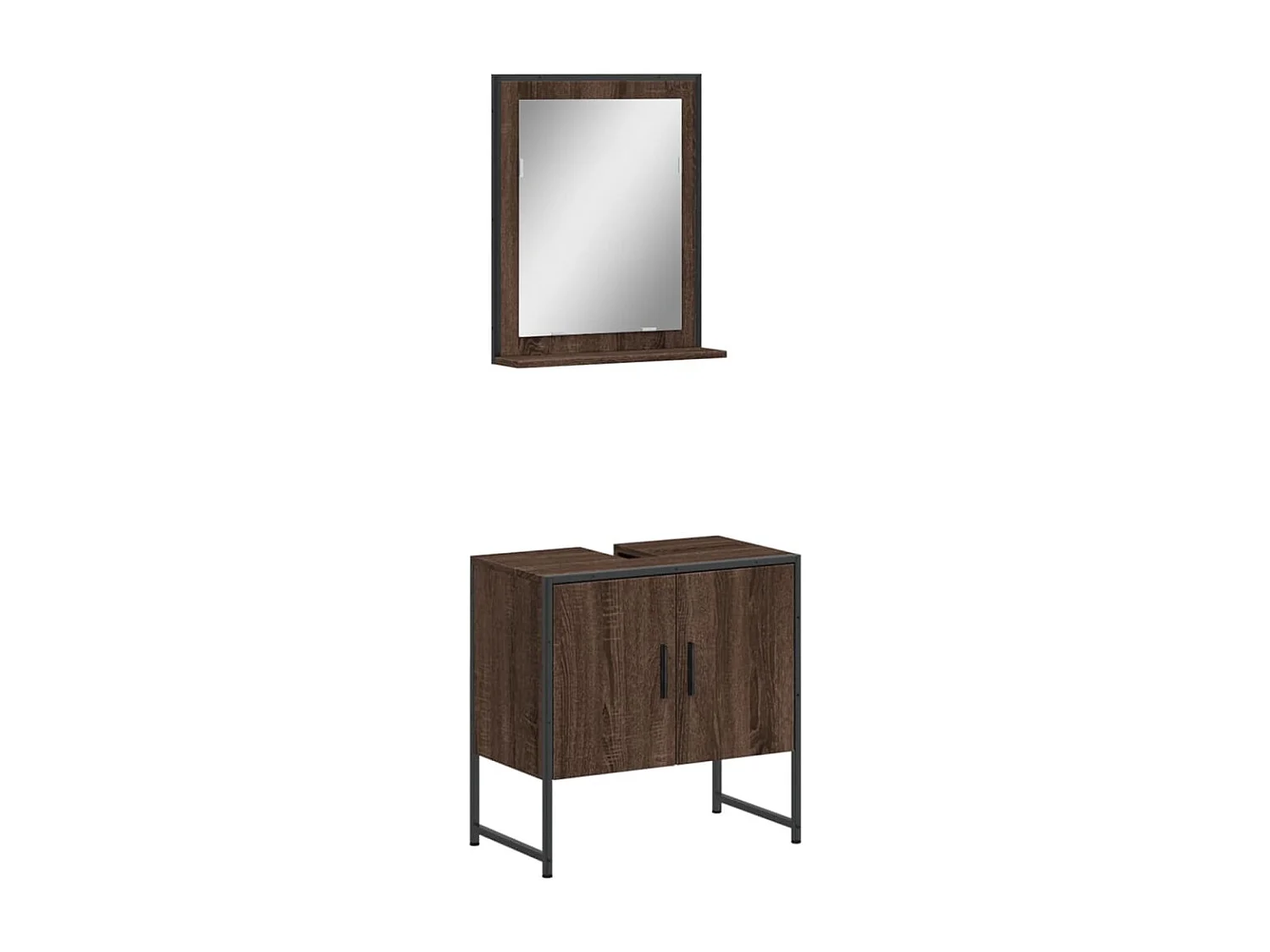 Ensemble d'armoires de salle de bain 2 pcs chêne marron