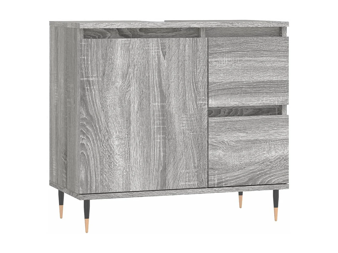 Ensemble de meubles de salle de bain 3 pcs Sonoma gris