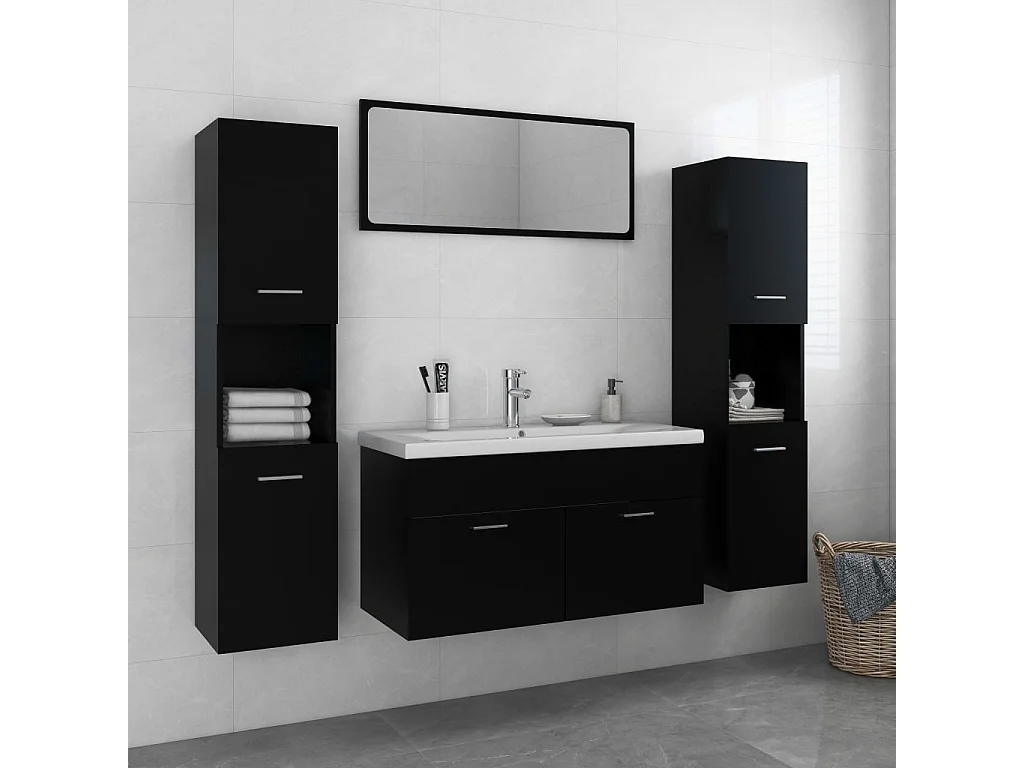 Ensemble de meubles de salle de bain Noir 24