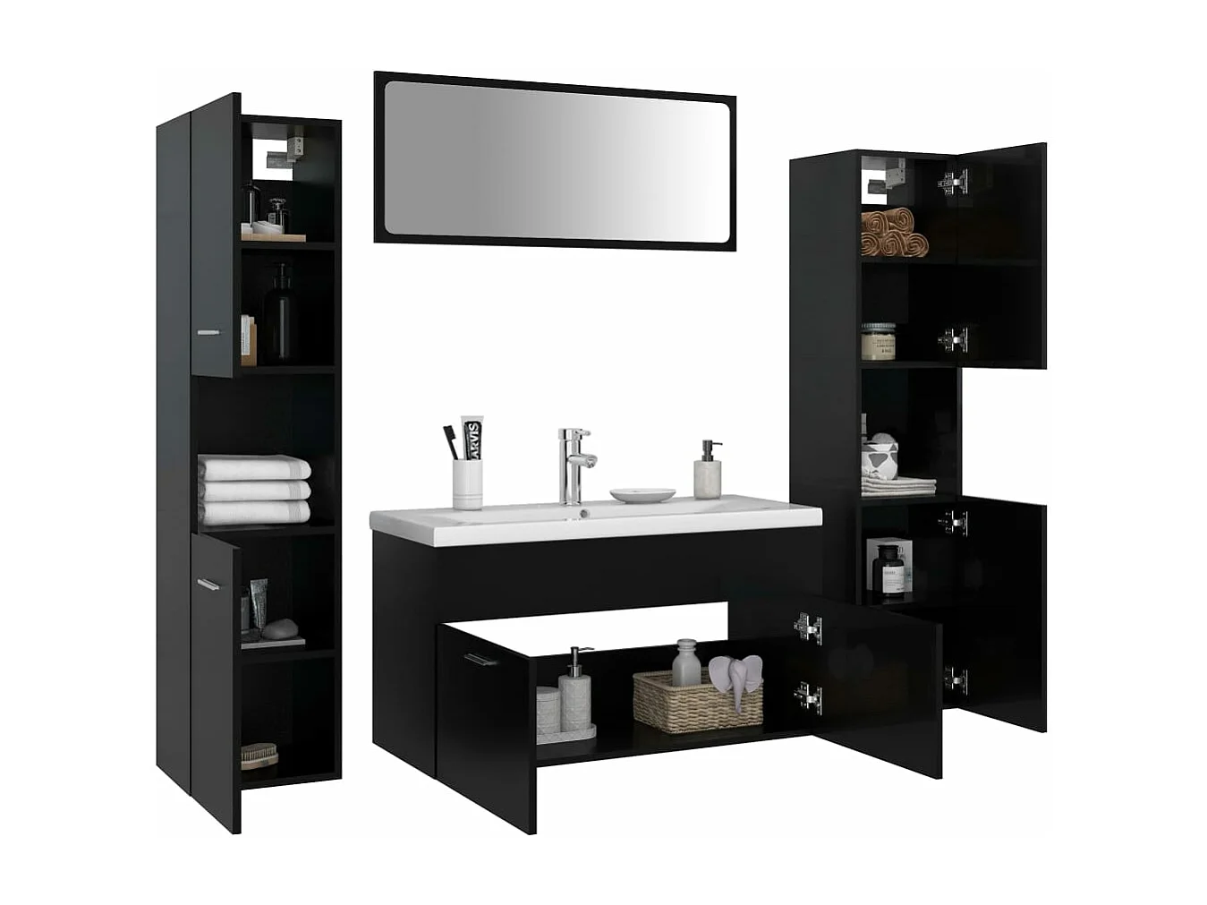 Ensemble de meubles de salle de bain Noir 24