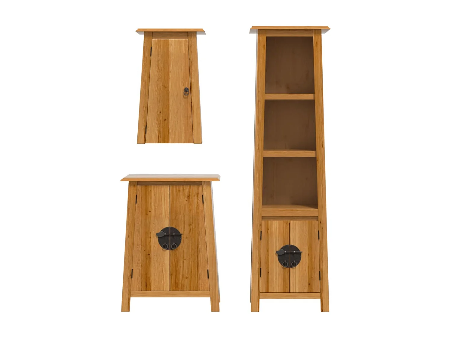 Ensemble de meubles de salle de bain 3 pcs bois de pin massif