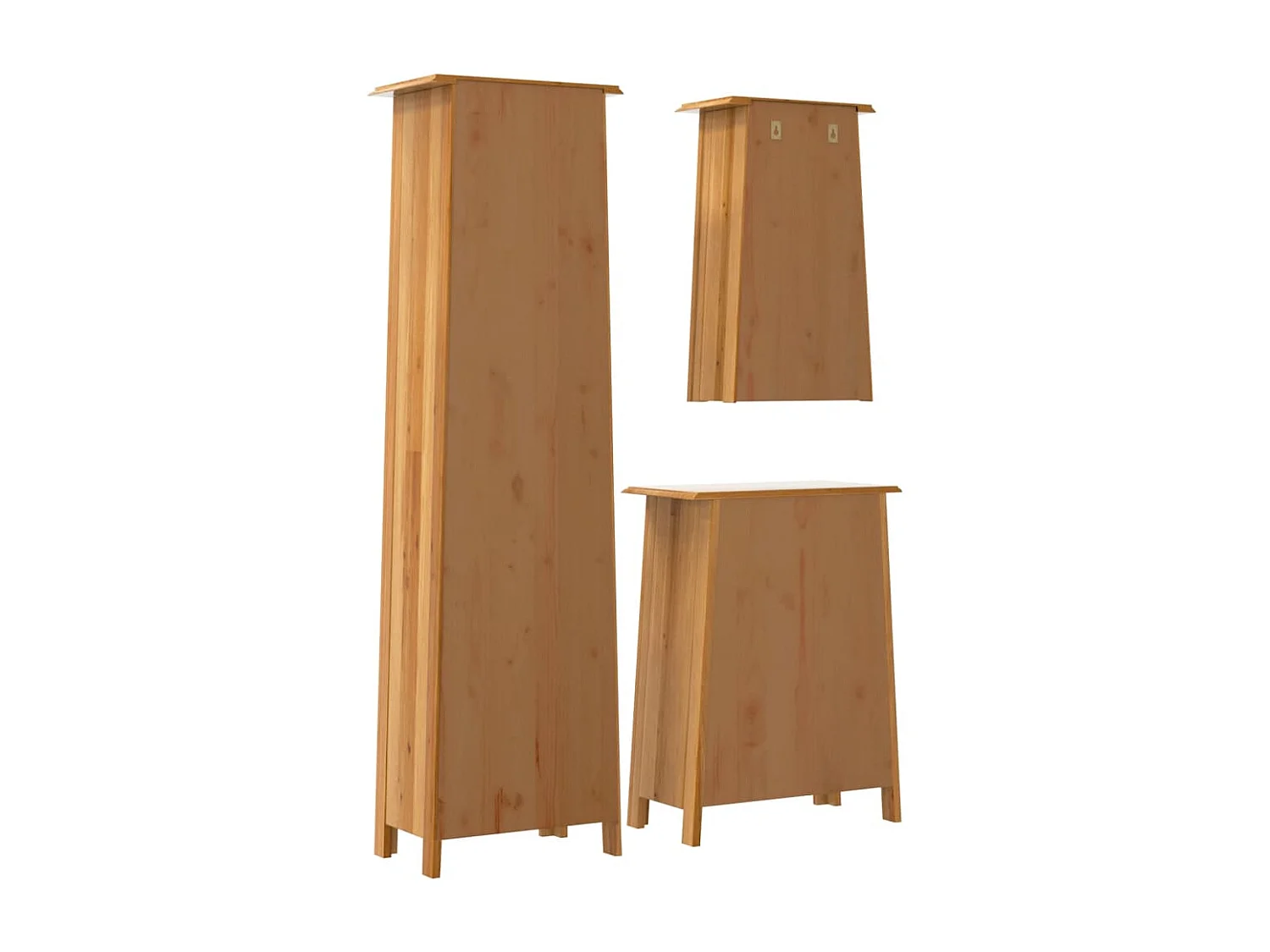 Ensemble de meubles de salle de bain 3 pcs bois de pin massif