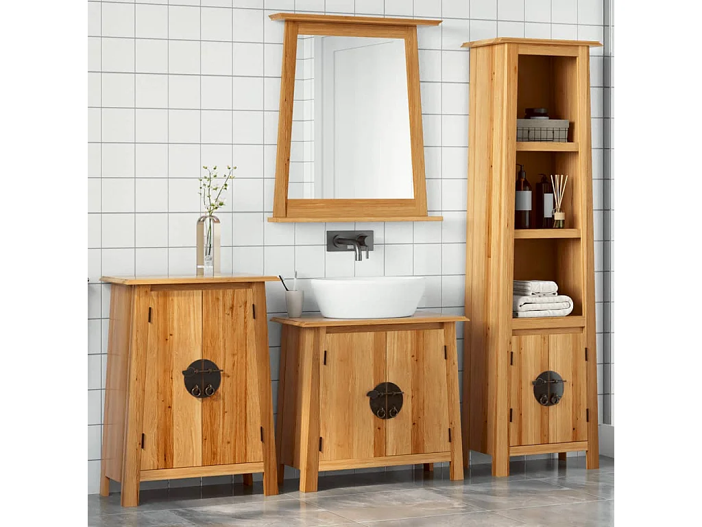 Ensemble de meubles de salle de bain 4 pcs bois de pin massif