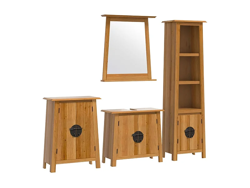 Ensemble de meubles de salle de bain 4 pcs bois de pin massif