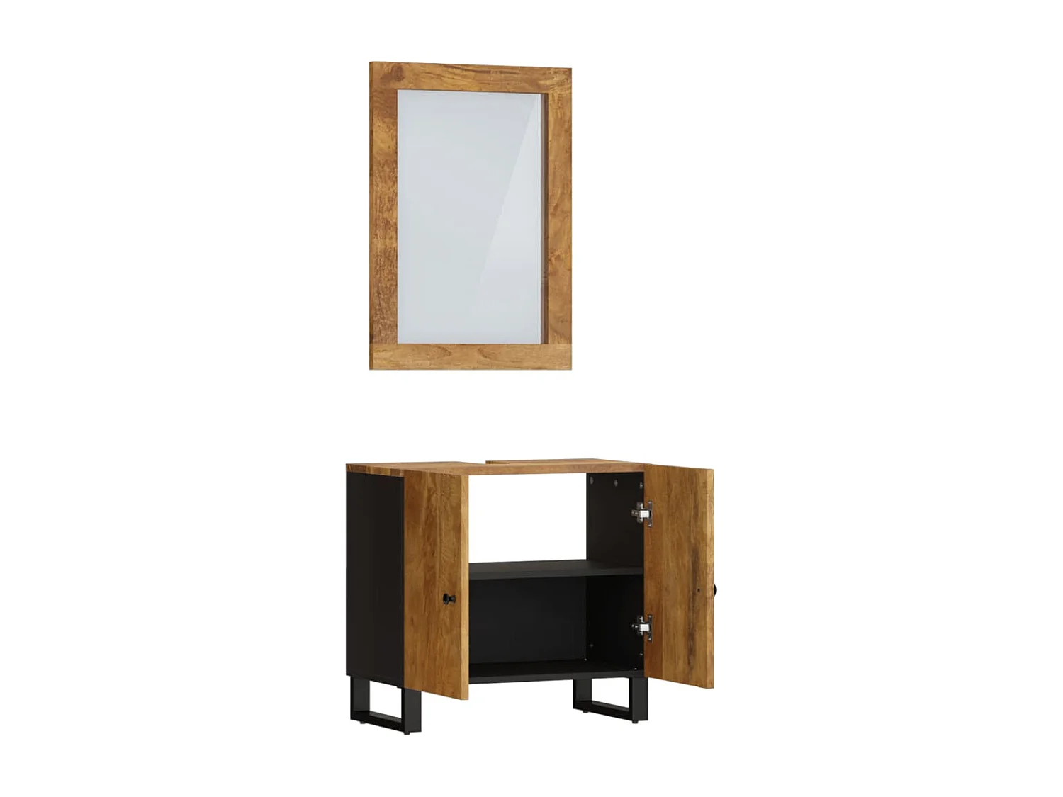 Ensemble de meubles salle de bain 2 pcs bois de manguier massif