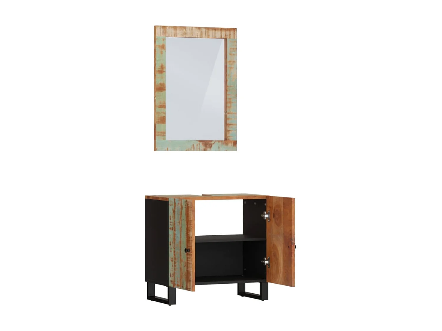 Ensemble de meubles de salle de bain 2 pcs bois massif récupéré