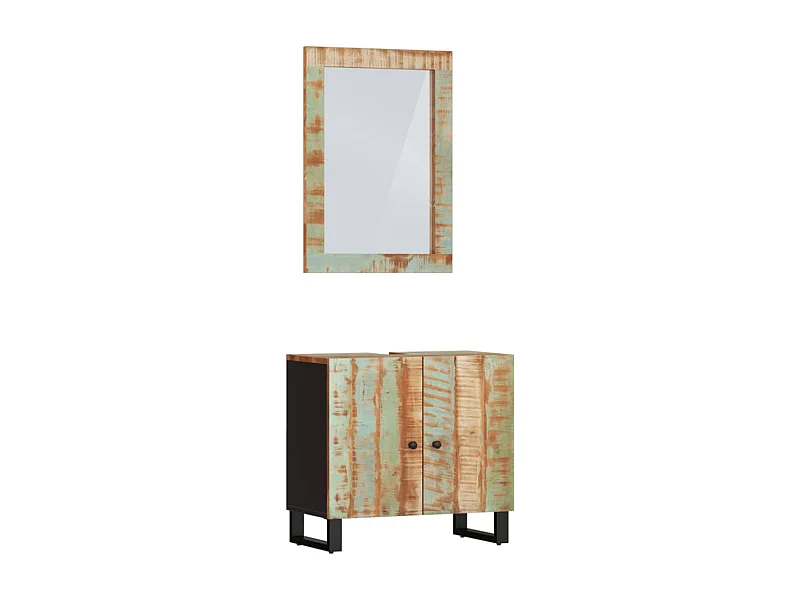 Ensemble de meubles de salle de bain 2 pcs bois massif récupéré