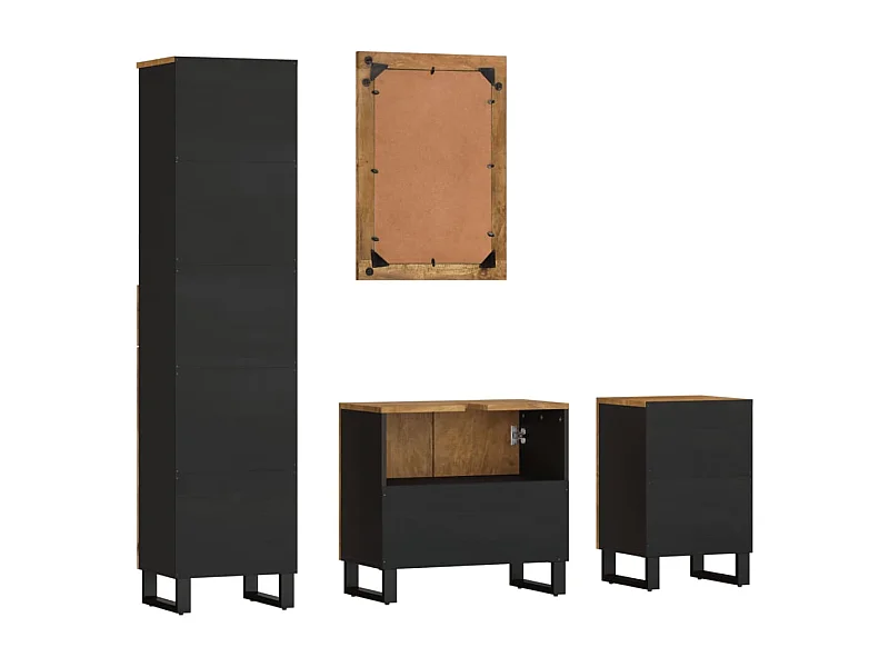 Ensemble de meubles de salle de bain 4 pcs bois manguier massif