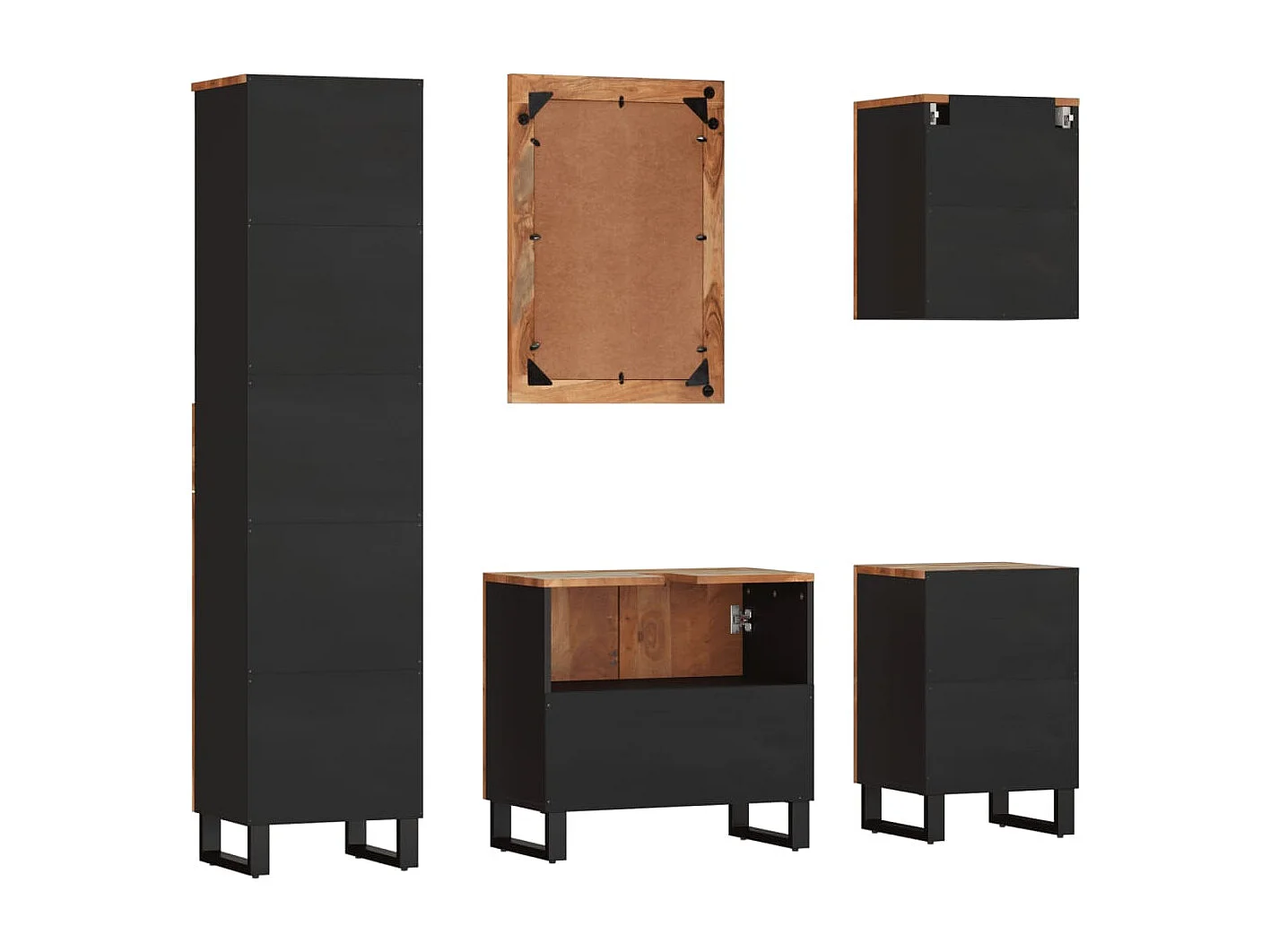 Ensemble de meubles de salle de bain 5 pcs bois massif récupéré