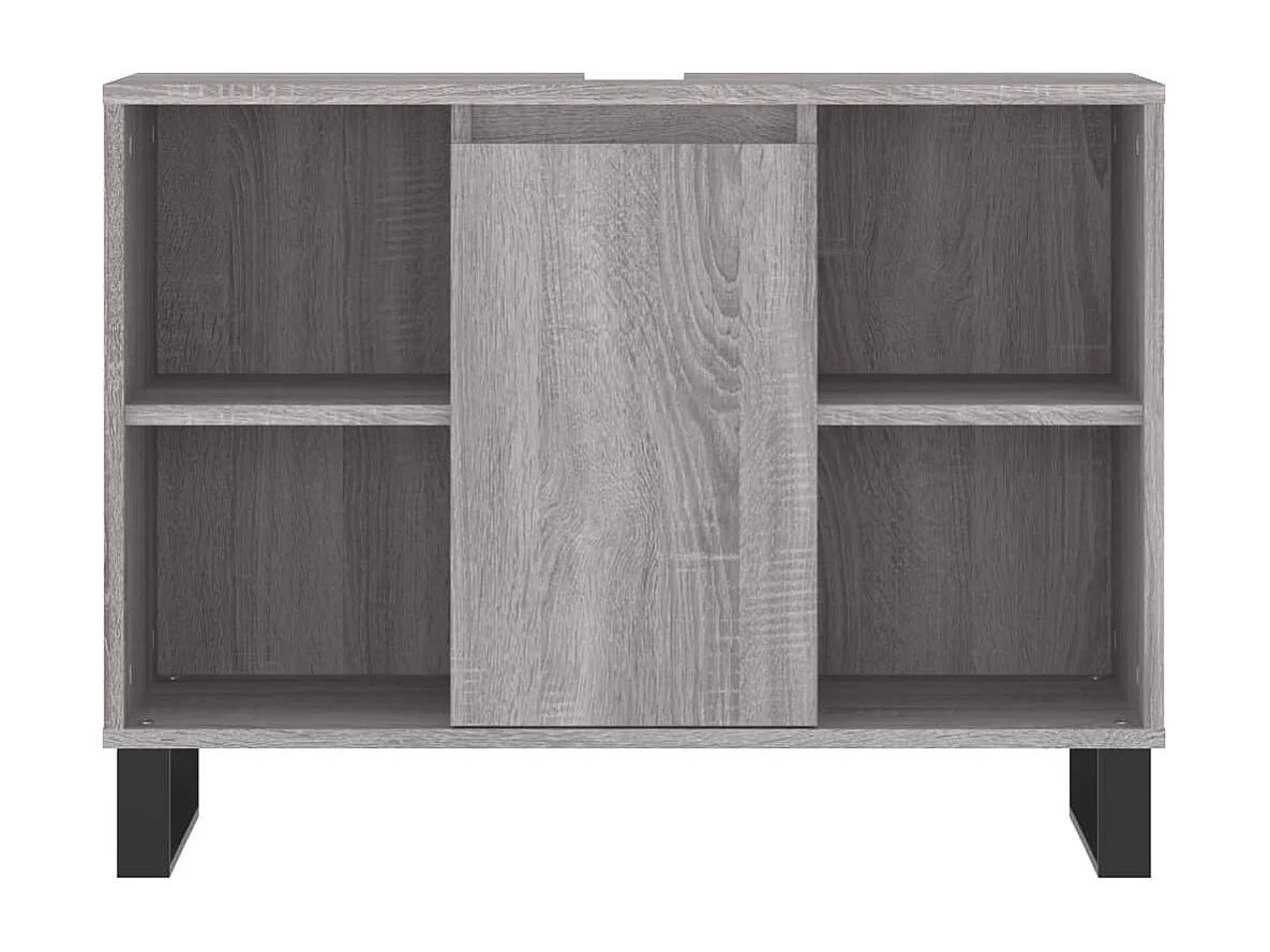 Ensemble de meubles de salle de bain 3 pcs Sonoma gris