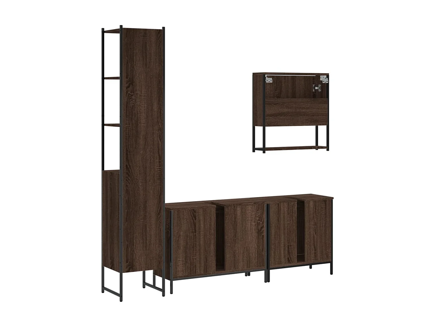 Ensemble de meubles de salle de bain 4 pcs Chêne marron