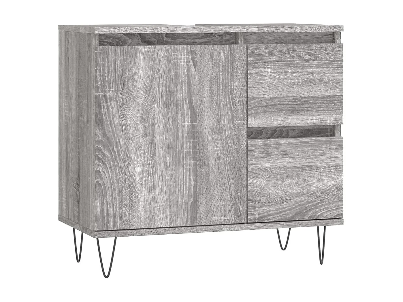 Ensemble de meubles de salle de bain 3 pcs Sonoma gris