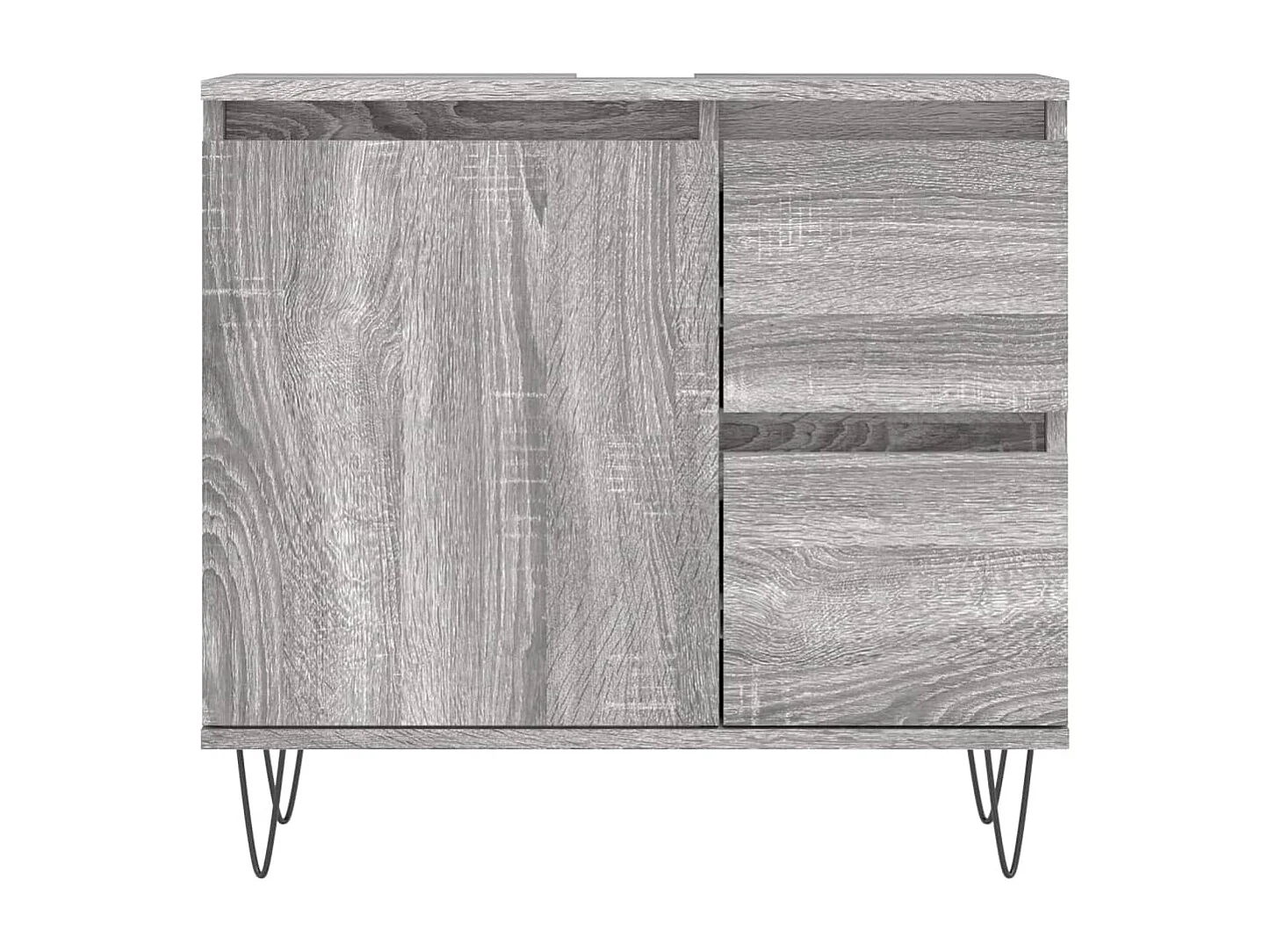 Ensemble de meubles de salle de bain 3 pcs Sonoma gris