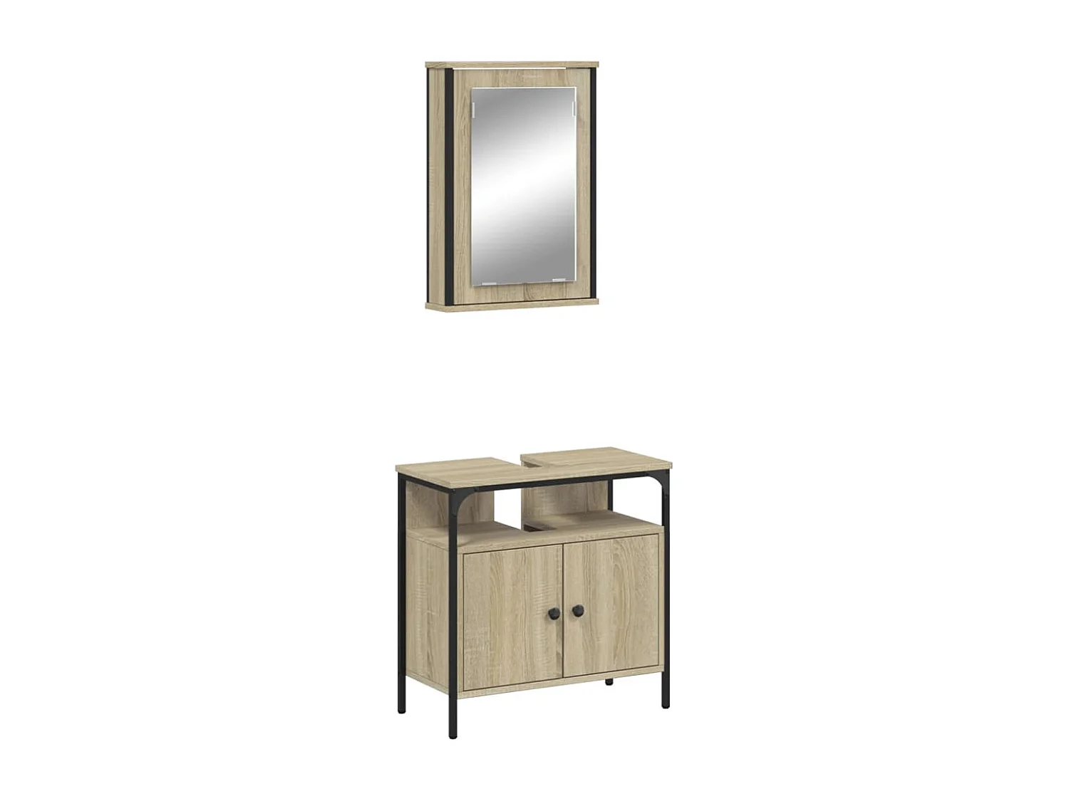 Ensemble de meubles de salle de bain 2 pcs chêne sonoma