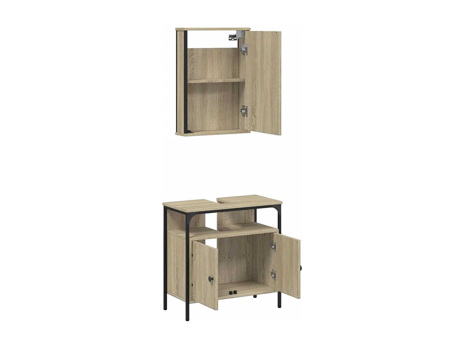 Ensemble de meubles de salle de bain 2 pcs chêne sonoma