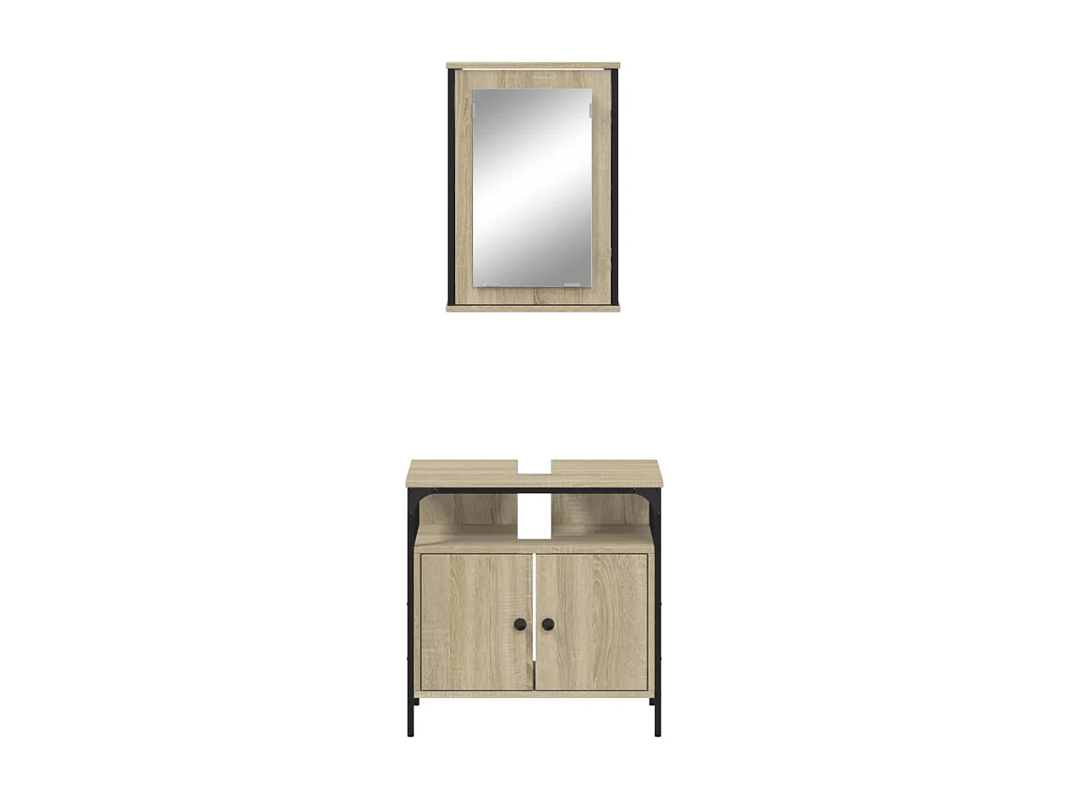Ensemble de meubles de salle de bain 2 pcs chêne sonoma