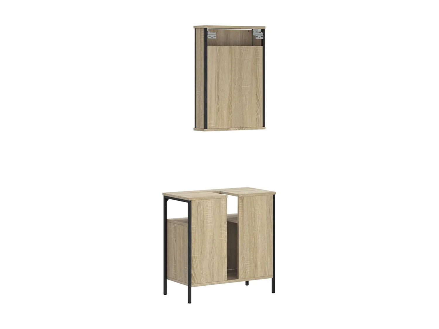 Ensemble de meubles de salle de bain 2 pcs chêne sonoma