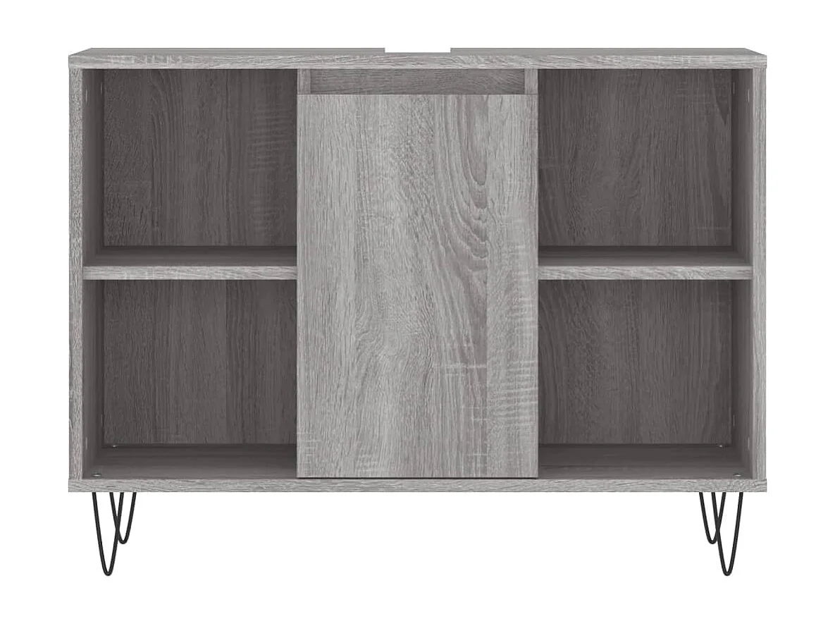 Ensemble de meubles de salle de bain 3 pcs Sonoma gris