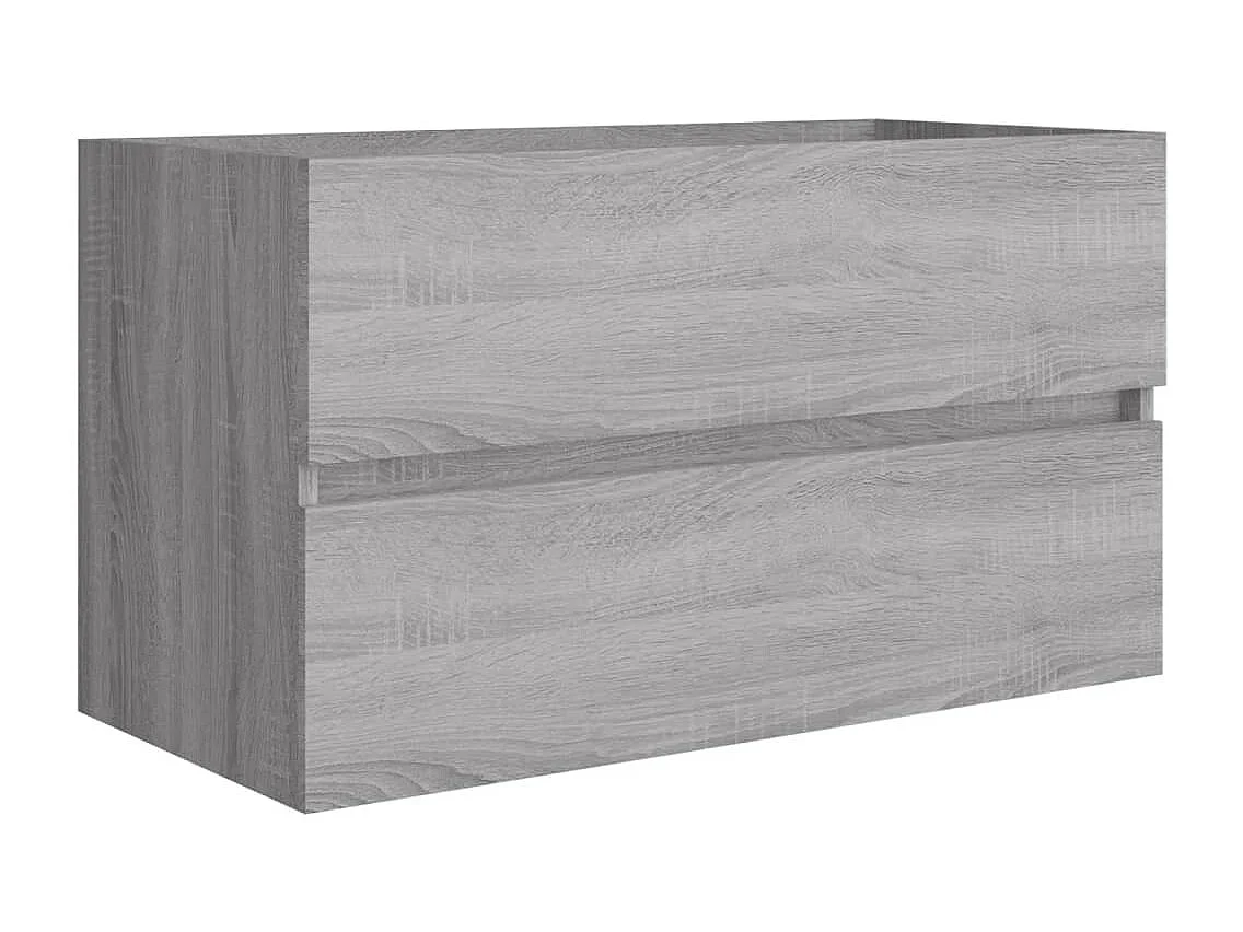 Ensemble de meubles de salle de bain 2 pcs Sonoma gris