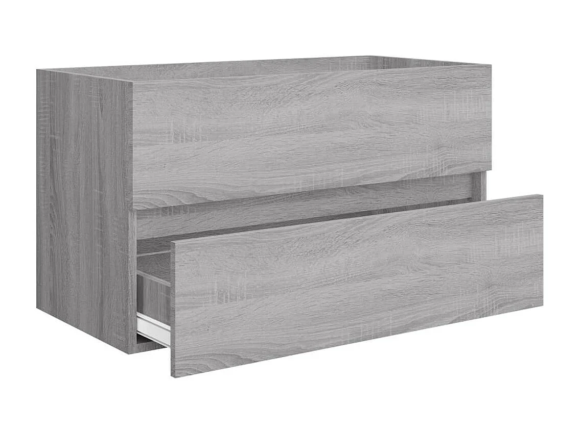 Ensemble de meubles de salle de bain 2 pcs Sonoma gris