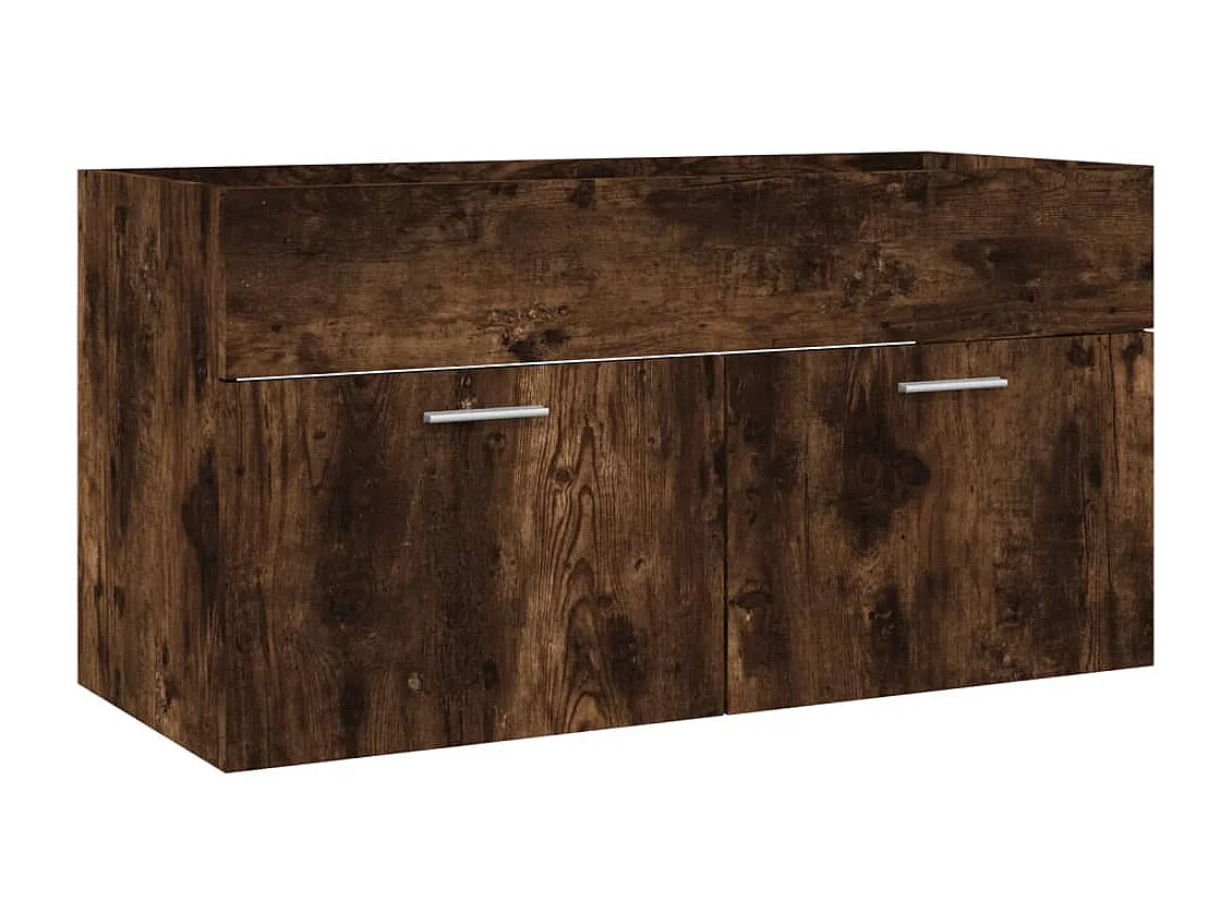 Ensemble de meubles de salle de bain 2 pcs Chêne fumé