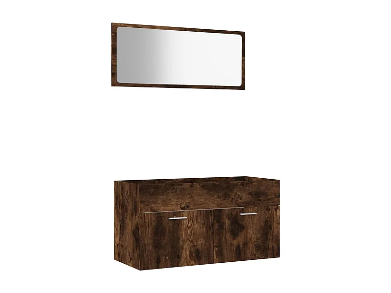 Ensemble de meubles de salle de bain 2 pcs Chêne fumé