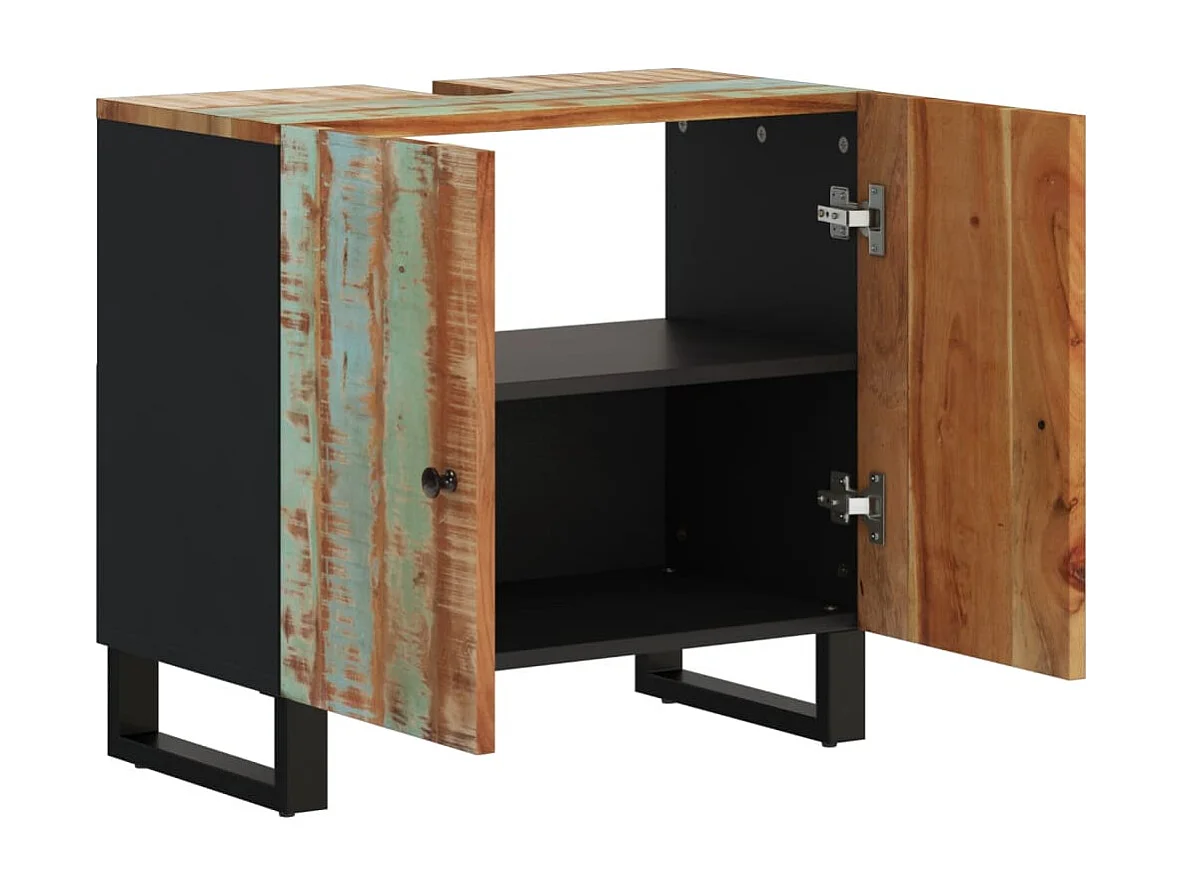 Wastafelkast 62x33x58 cm massief recycled hout en bewerkt hout