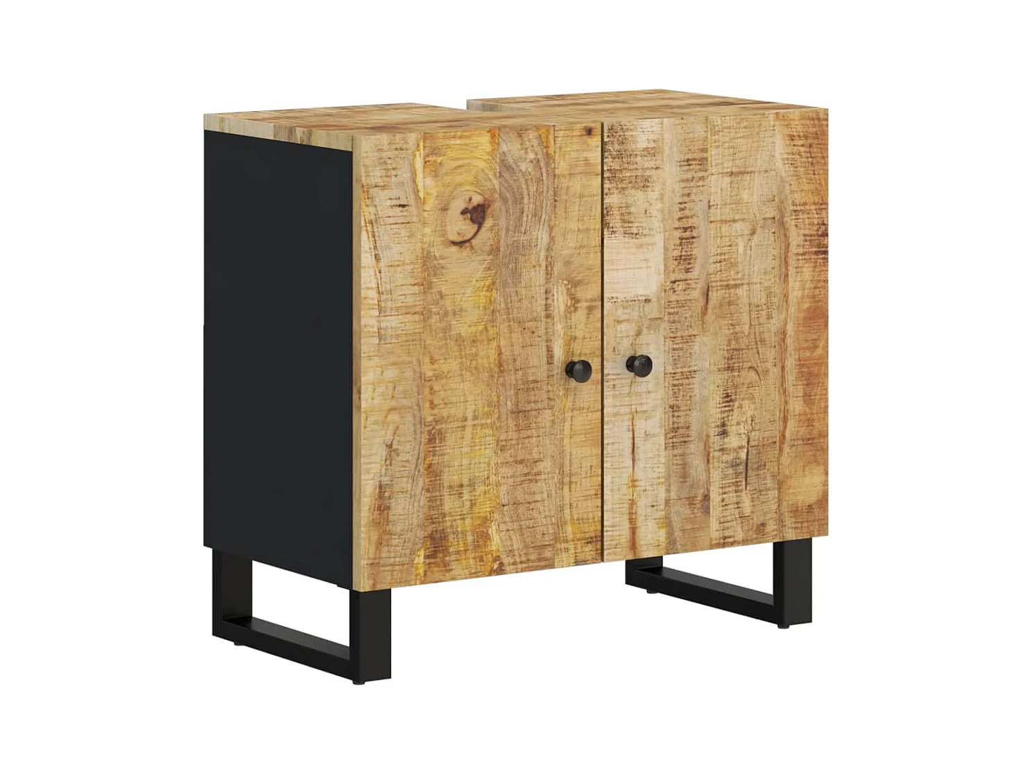 Wastafelkast 62x33x58 cm massief mangohout en bewerkt hout