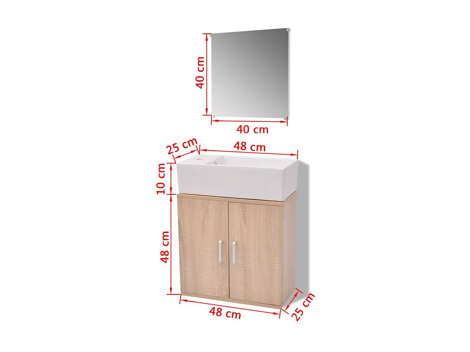 Meubles de salle de bains trois pièces Beige