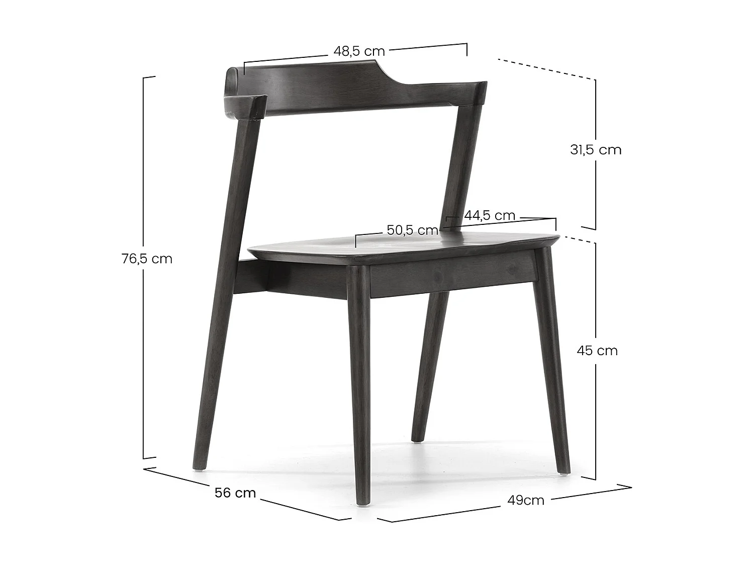 Ensemble table 80x80 cm et 4 chaises de salle à manger Venus Noyer