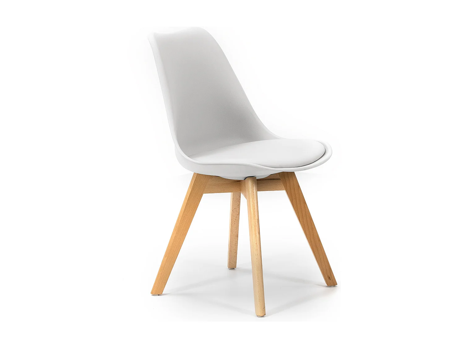 Ensemble table 80x80 cm et 4 chaises de salle à manger Klara Blanc