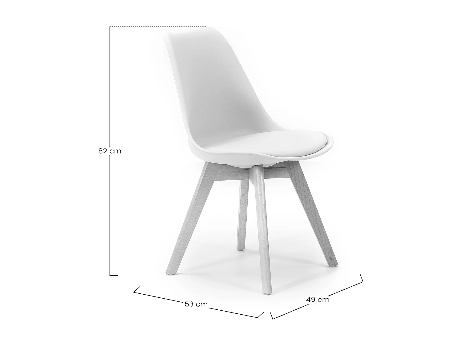 Ensemble table 80x80 cm et 4 chaises de salle à manger Klara Blanc