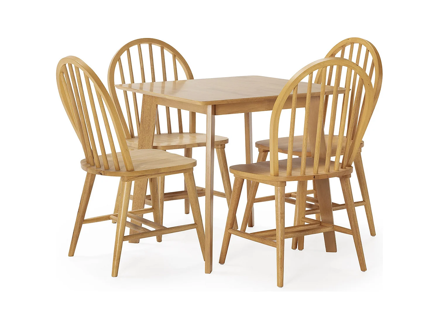 Ensemble table 80x80 cm et 4 chaises de salle à manger en Clarck Chêne