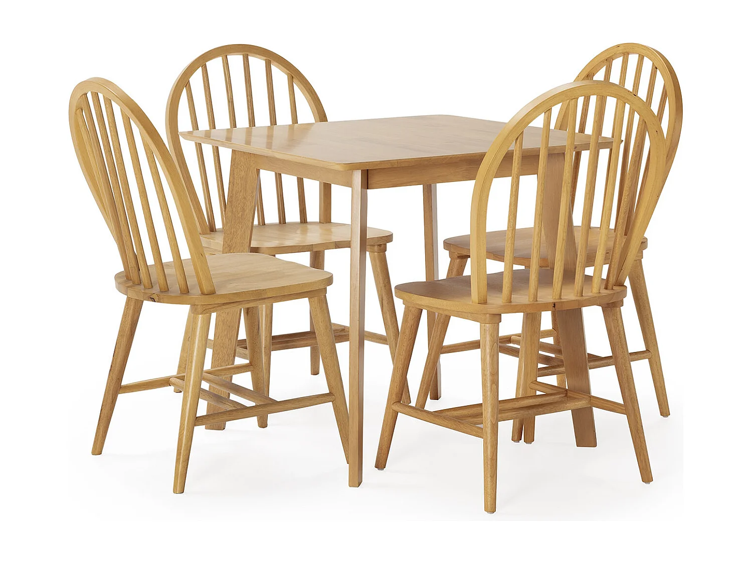 Ensemble table 80x80 cm et 4 chaises de salle à manger en Clarck Chêne