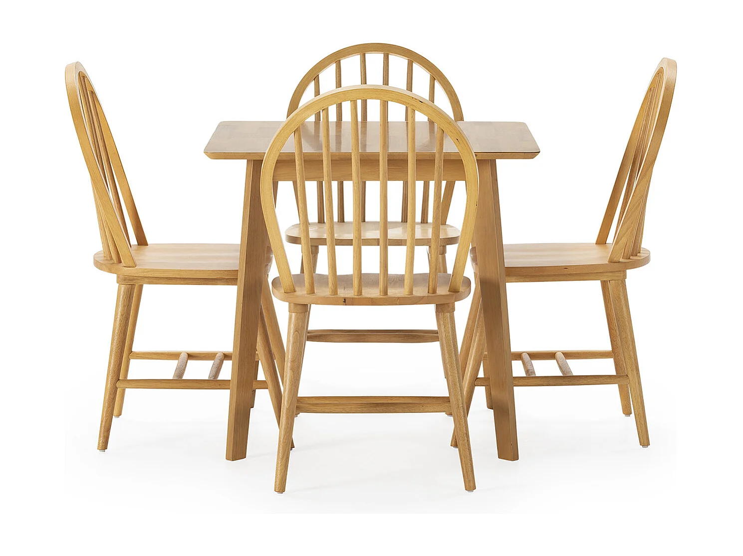 Ensemble table 80x80 cm et 4 chaises de salle à manger en Clarck Chêne