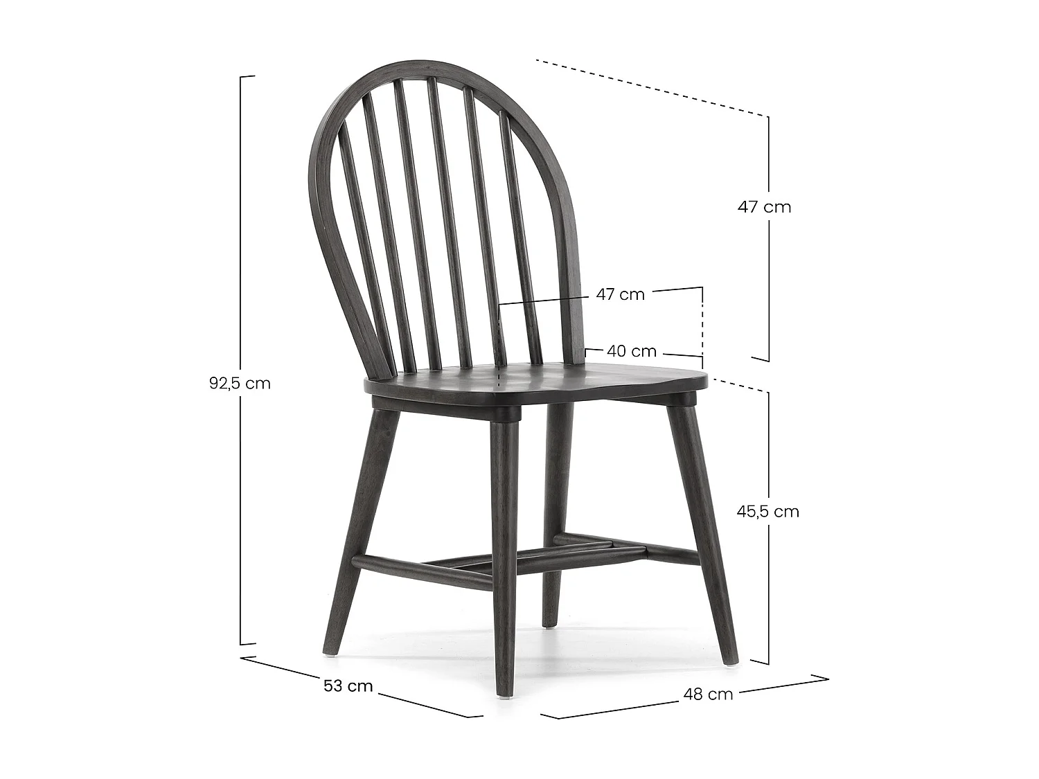 Ensemble table 80x80 cm et 4 chaises de salle à manger Clarck Noyer