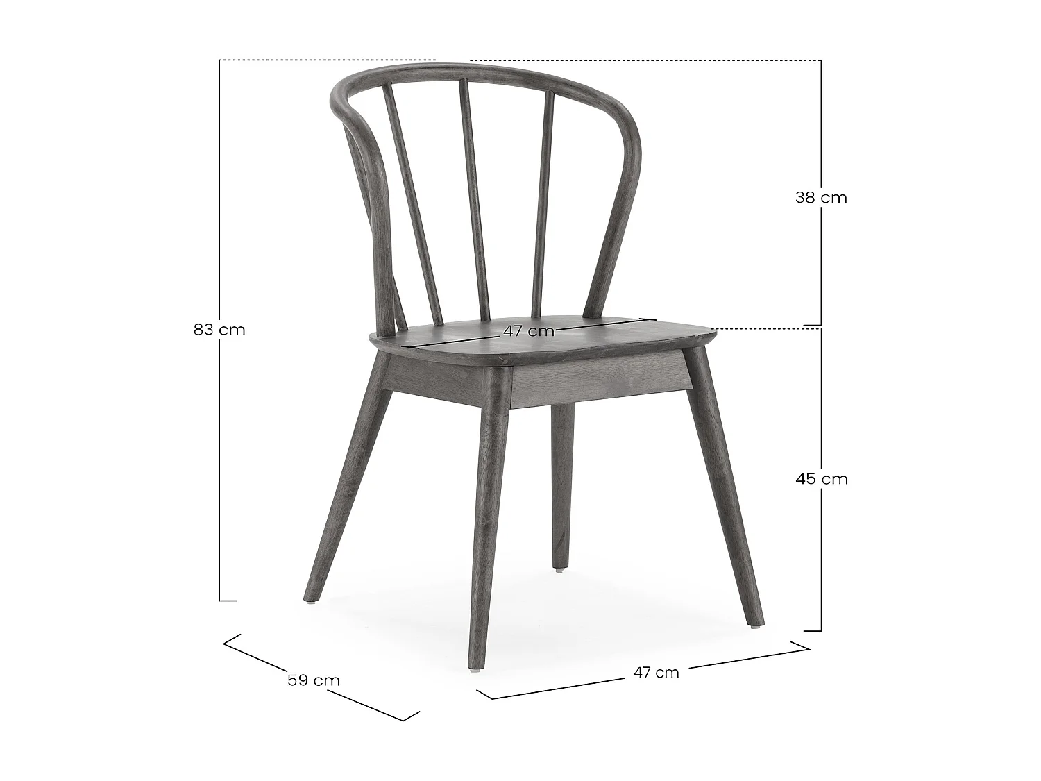 Ensemble table 80x80 cm et 4 chaises de salle à manger Brisa Noyer